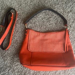 Boden orange chevron purse